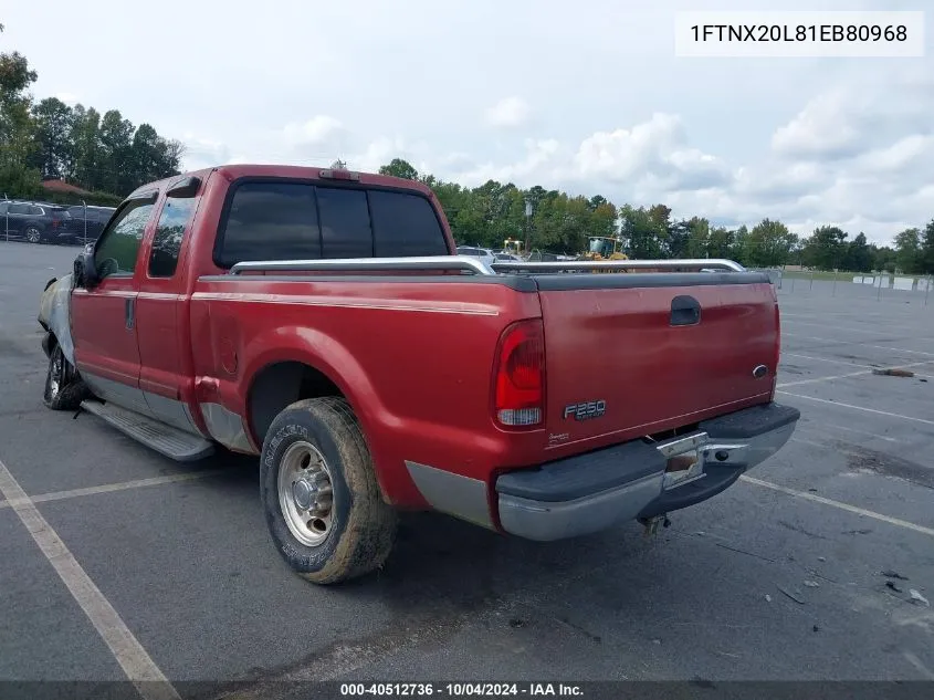 2001 Ford F-250 Lariat/Xl/Xlt VIN: 1FTNX20L81EB80968 Lot: 40512736