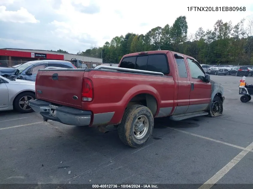 2001 Ford F-250 Lariat/Xl/Xlt VIN: 1FTNX20L81EB80968 Lot: 40512736