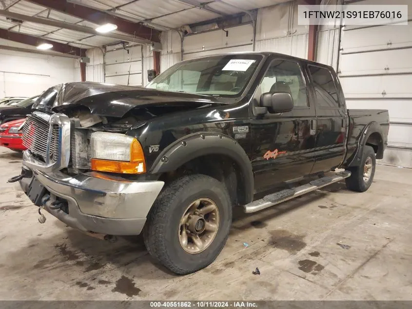 2001 Ford F-250 Lariat/Xl/Xlt VIN: 1FTNW21S91EB76016 Lot: 40551862