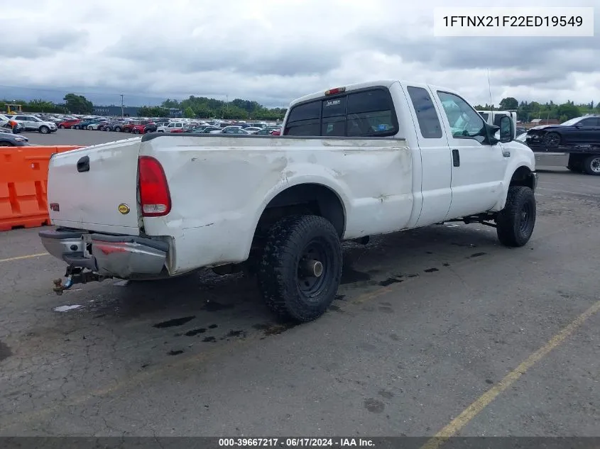 2002 Ford F-250 Lariat/Xl/Xlt VIN: 1FTNX21F22ED19549 Lot: 39667217