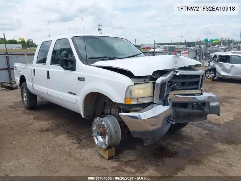 2002 Ford F-250 Lariat/Xl/Xlt VIN: 1FTNW21F32EA10918 Lot: 39704355