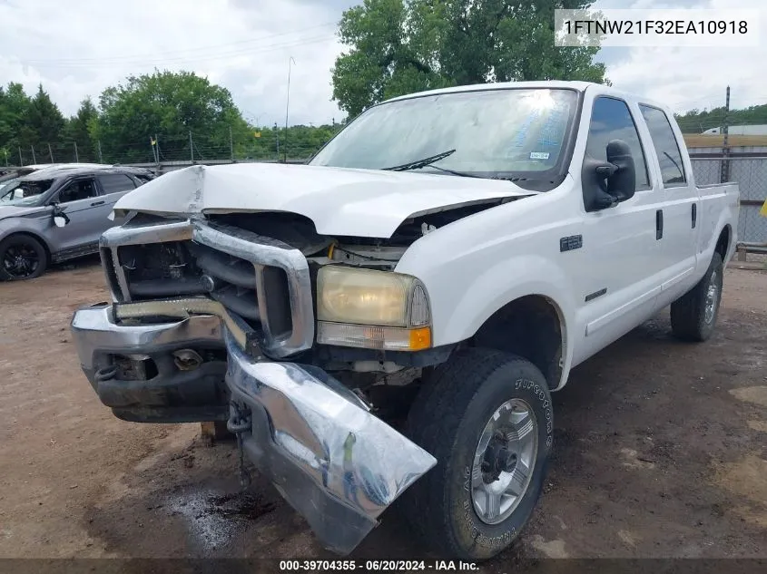 2002 Ford F-250 Lariat/Xl/Xlt VIN: 1FTNW21F32EA10918 Lot: 39704355