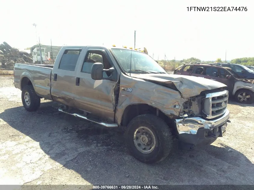 2002 Ford F-250 Lariat/Xl/Xlt VIN: 1FTNW21S22EA74476 Lot: 39766631