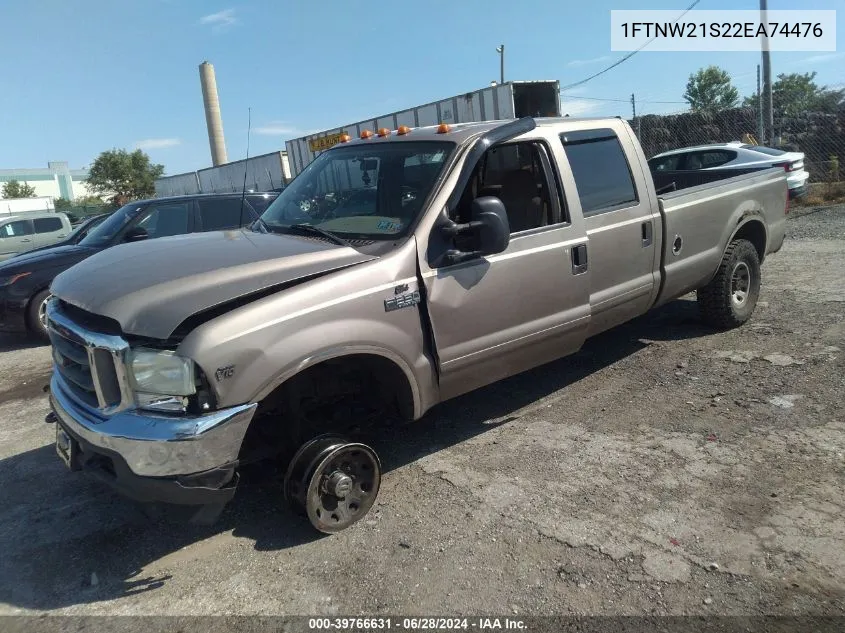 2002 Ford F-250 Lariat/Xl/Xlt VIN: 1FTNW21S22EA74476 Lot: 39766631