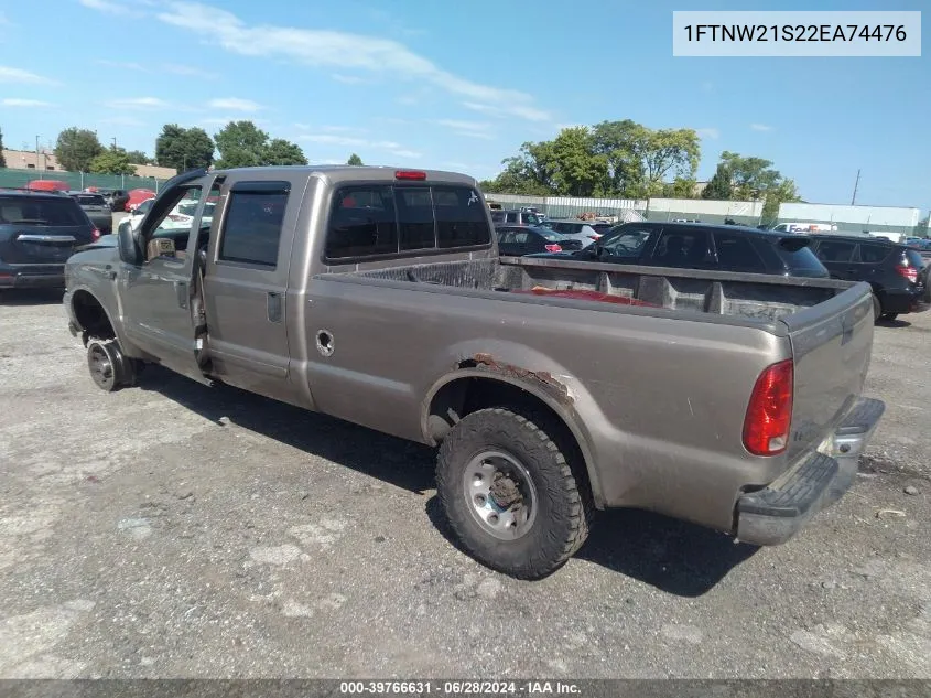 2002 Ford F-250 Lariat/Xl/Xlt VIN: 1FTNW21S22EA74476 Lot: 39766631