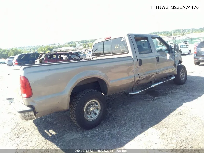 2002 Ford F-250 Lariat/Xl/Xlt VIN: 1FTNW21S22EA74476 Lot: 39766631