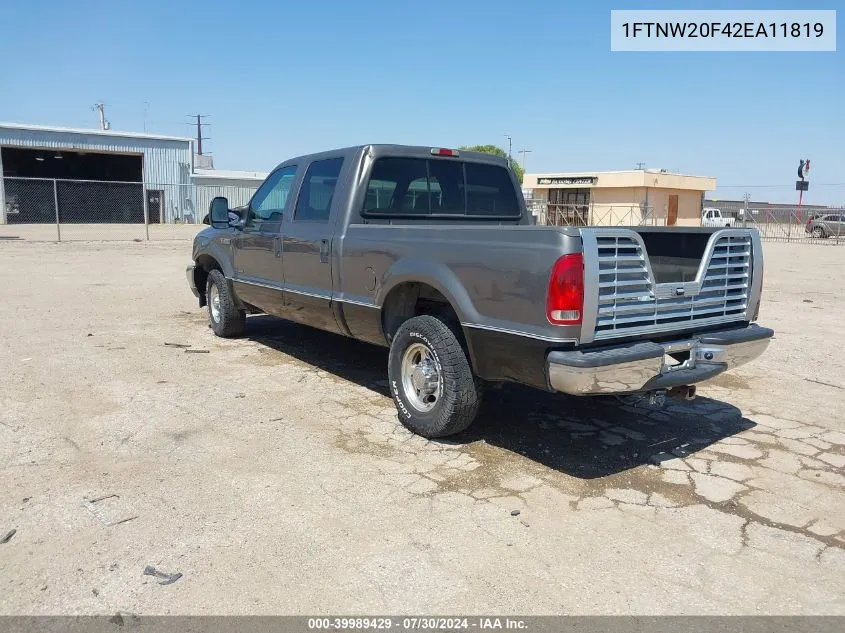 2002 Ford F-250 Lariat/Xl/Xlt VIN: 1FTNW20F42EA11819 Lot: 39989429