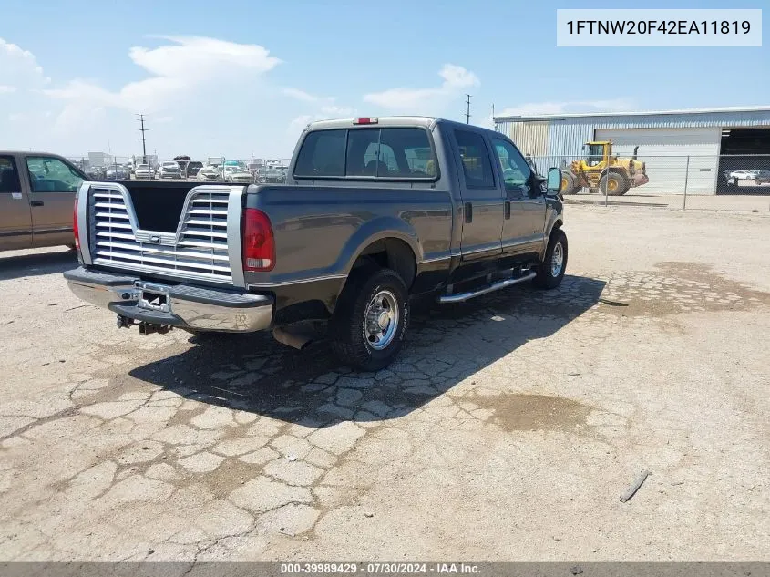 2002 Ford F-250 Lariat/Xl/Xlt VIN: 1FTNW20F42EA11819 Lot: 39989429