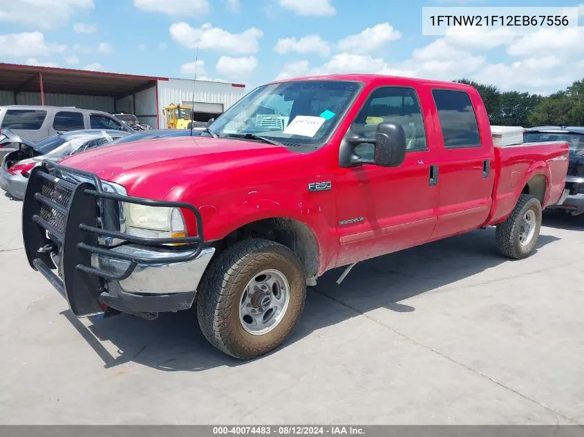 2002 Ford F-250 Lariat/Xl/Xlt VIN: 1FTNW21F12EB67556 Lot: 40074483