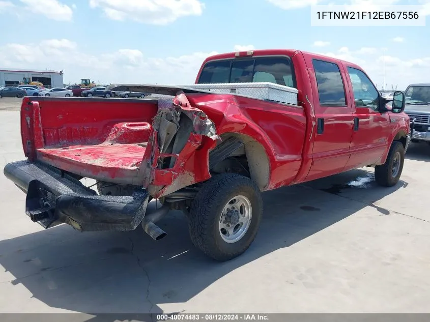 2002 Ford F-250 Lariat/Xl/Xlt VIN: 1FTNW21F12EB67556 Lot: 40074483