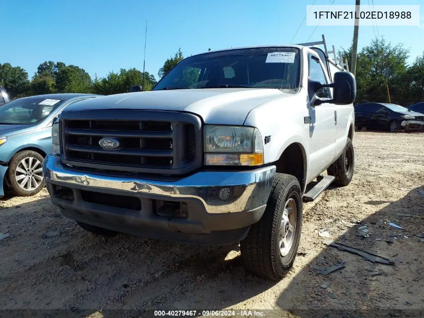 2002 Ford F250 Super Duty VIN: 1FTNF21L02ED18988 Lot: 40279467