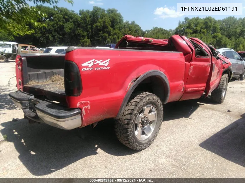 2002 Ford Super Duty F-250 Lariat/Xl/Xlt VIN: 1FTNX21L02ED61191 Lot: 40279752