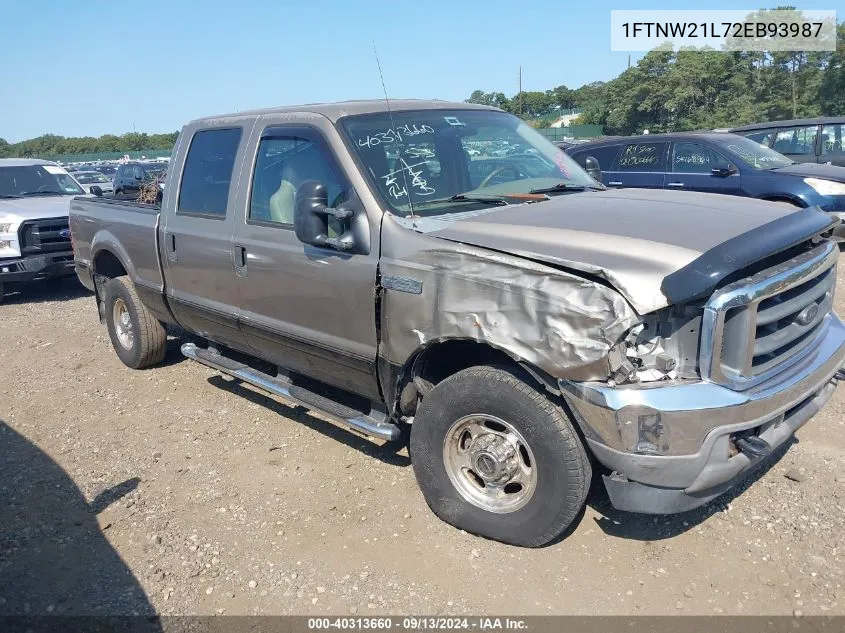 2002 Ford F-250 Super Duty VIN: 1FTNW21L72EB93987 Lot: 40313660