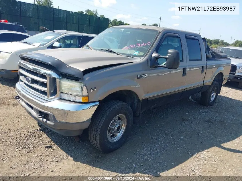 2002 Ford F-250 Super Duty VIN: 1FTNW21L72EB93987 Lot: 40313660