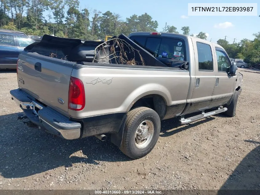 2002 Ford F-250 Super Duty VIN: 1FTNW21L72EB93987 Lot: 40313660