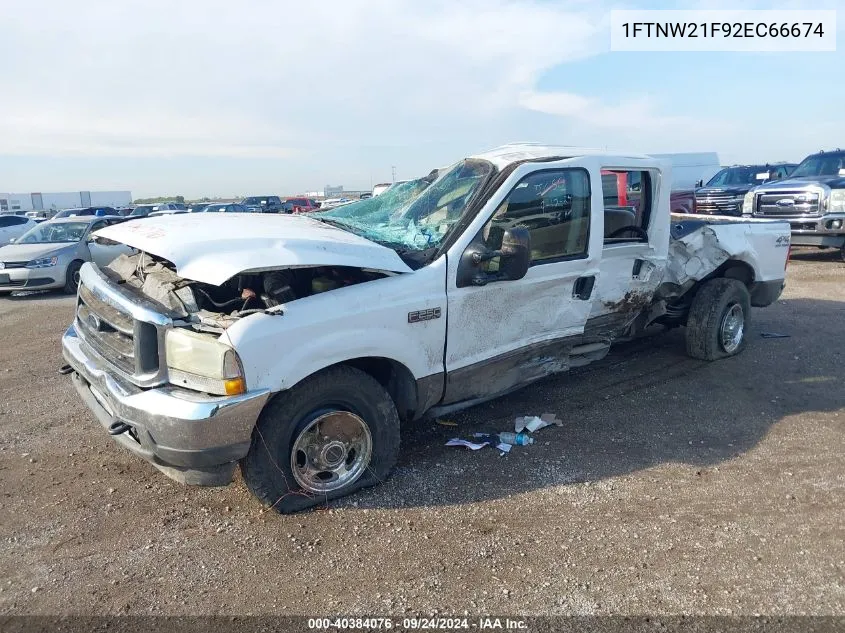 2002 Ford F250 Super Duty VIN: 1FTNW21F92EC66674 Lot: 40384076