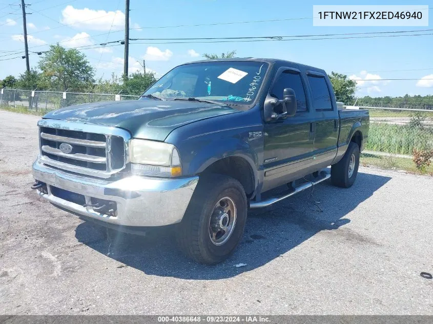 2002 Ford F-250 Lariat/Xl/Xlt VIN: 1FTNW21FX2ED46940 Lot: 40386648