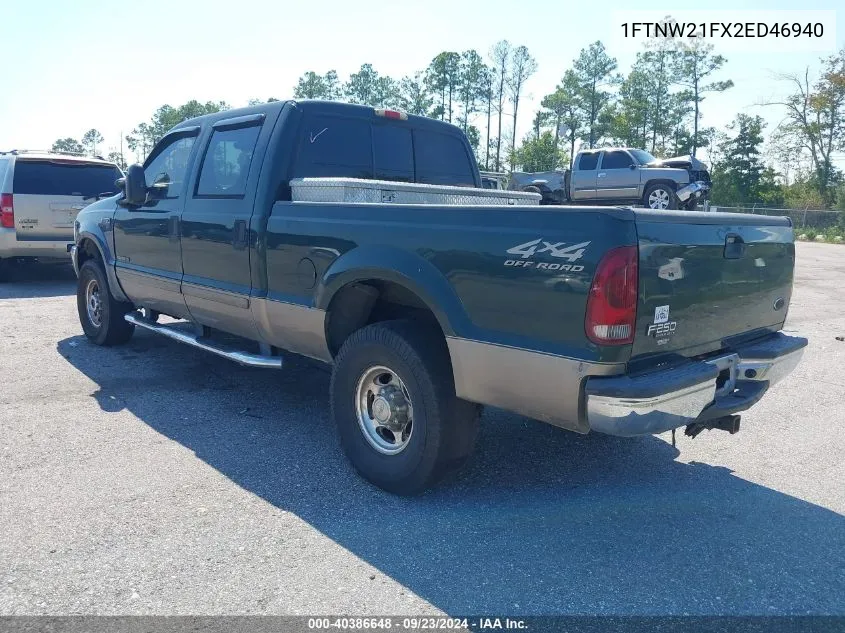 2002 Ford F-250 Lariat/Xl/Xlt VIN: 1FTNW21FX2ED46940 Lot: 40386648