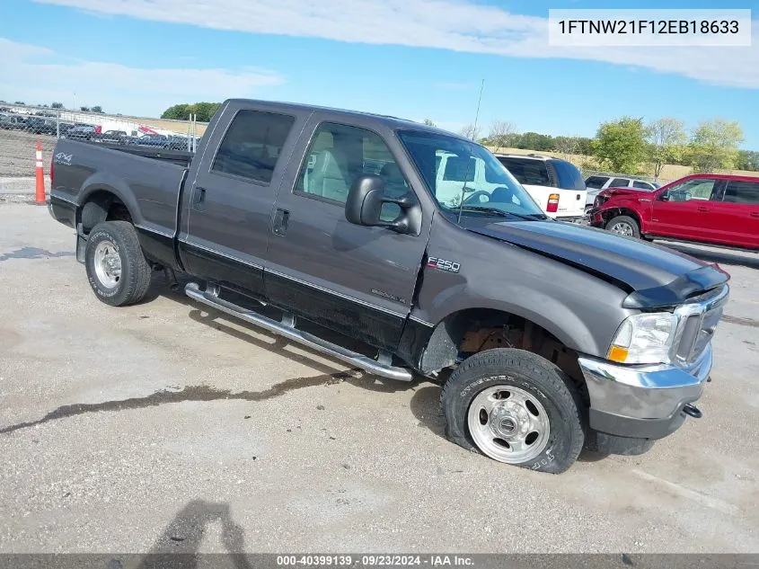 2002 Ford F-250 Lariat/Xl/Xlt VIN: 1FTNW21F12EB18633 Lot: 40399139