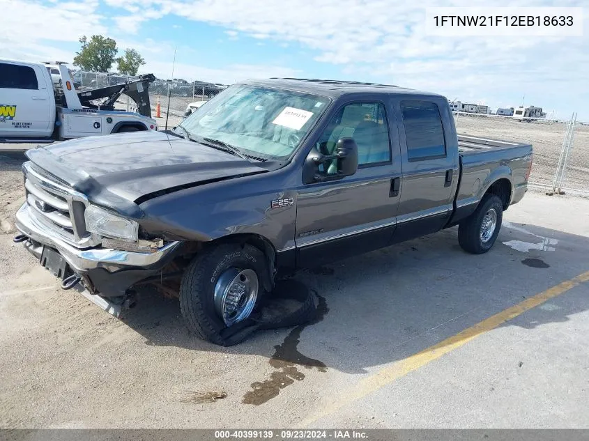 2002 Ford F-250 Lariat/Xl/Xlt VIN: 1FTNW21F12EB18633 Lot: 40399139