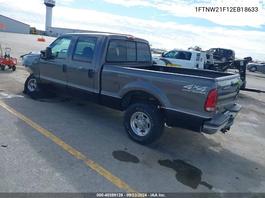 2002 Ford F-250 Lariat/Xl/Xlt VIN: 1FTNW21F12EB18633 Lot: 40399139