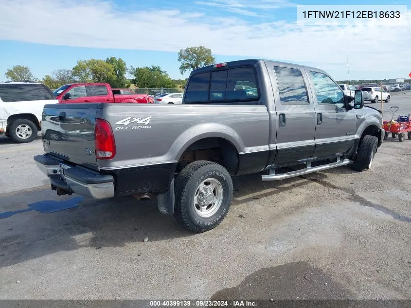 2002 Ford F-250 Lariat/Xl/Xlt VIN: 1FTNW21F12EB18633 Lot: 40399139