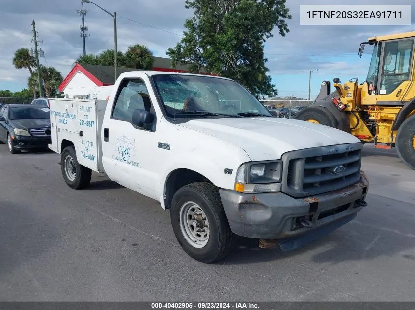 2002 Ford F250 Super Duty VIN: 1FTNF20S32EA91711 Lot: 40402905