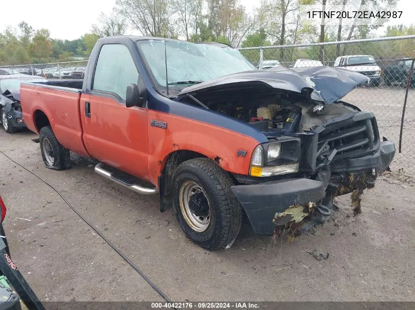 2002 Ford F-250 Xl/Xlt VIN: 1FTNF20L72EA42987 Lot: 40422176