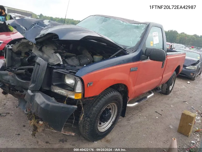 2002 Ford F-250 Xl/Xlt VIN: 1FTNF20L72EA42987 Lot: 40422176