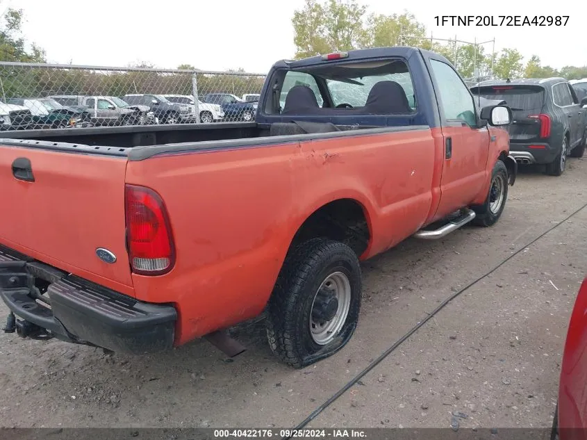 2002 Ford F-250 Xl/Xlt VIN: 1FTNF20L72EA42987 Lot: 40422176