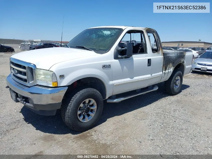 2003 Ford F-250 Lariat/Xl/Xlt VIN: 1FTNX21S63EC52386 Lot: 39270452