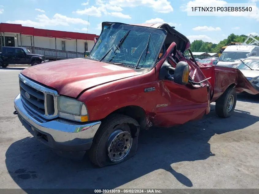 2003 Ford F-250 Lariat/Xl/Xlt VIN: 1FTNX21P03EB85540 Lot: 39313019