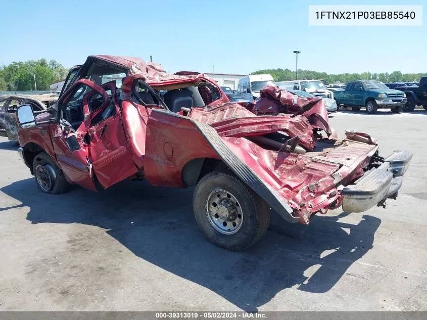 2003 Ford F-250 Lariat/Xl/Xlt VIN: 1FTNX21P03EB85540 Lot: 39313019