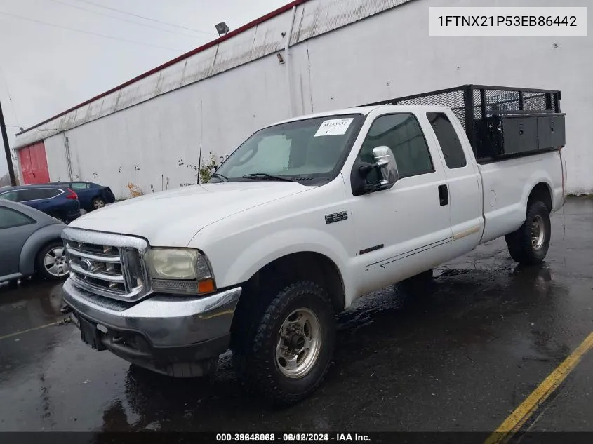 2003 Ford F-250 Lariat/Xl/Xlt VIN: 1FTNX21P53EB86442 Lot: 39648068