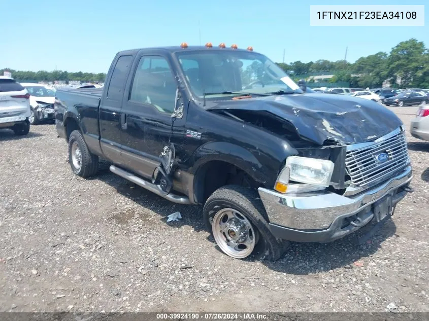 2003 Ford F-250 Lariat/Xl/Xlt VIN: 1FTNX21F23EA34108 Lot: 39924190