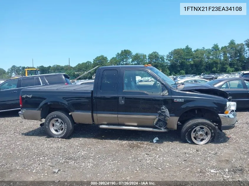 2003 Ford F-250 Lariat/Xl/Xlt VIN: 1FTNX21F23EA34108 Lot: 39924190