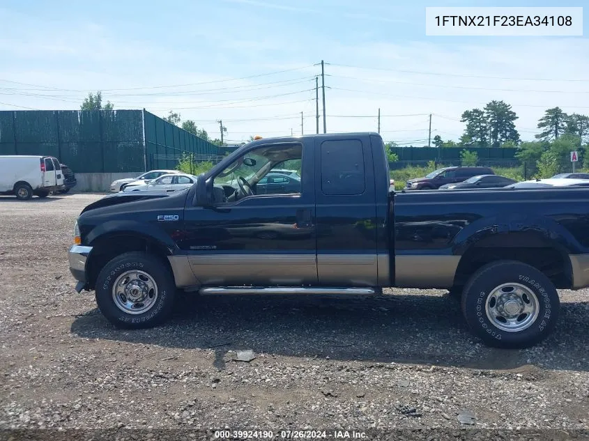 2003 Ford F-250 Lariat/Xl/Xlt VIN: 1FTNX21F23EA34108 Lot: 39924190