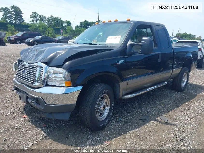 2003 Ford F-250 Lariat/Xl/Xlt VIN: 1FTNX21F23EA34108 Lot: 39924190