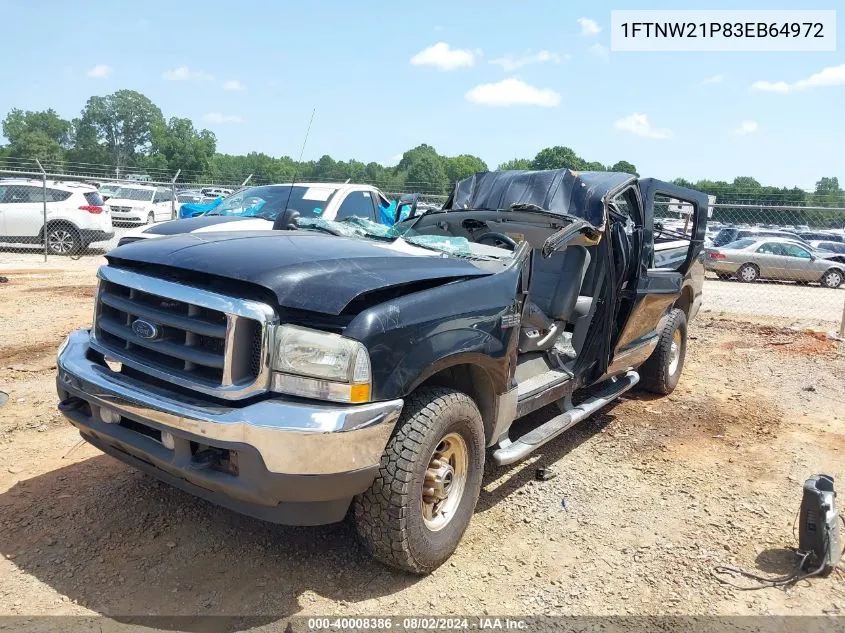 2003 Ford F-250 Lariat/Xl/Xlt VIN: 1FTNW21P83EB64972 Lot: 40008386