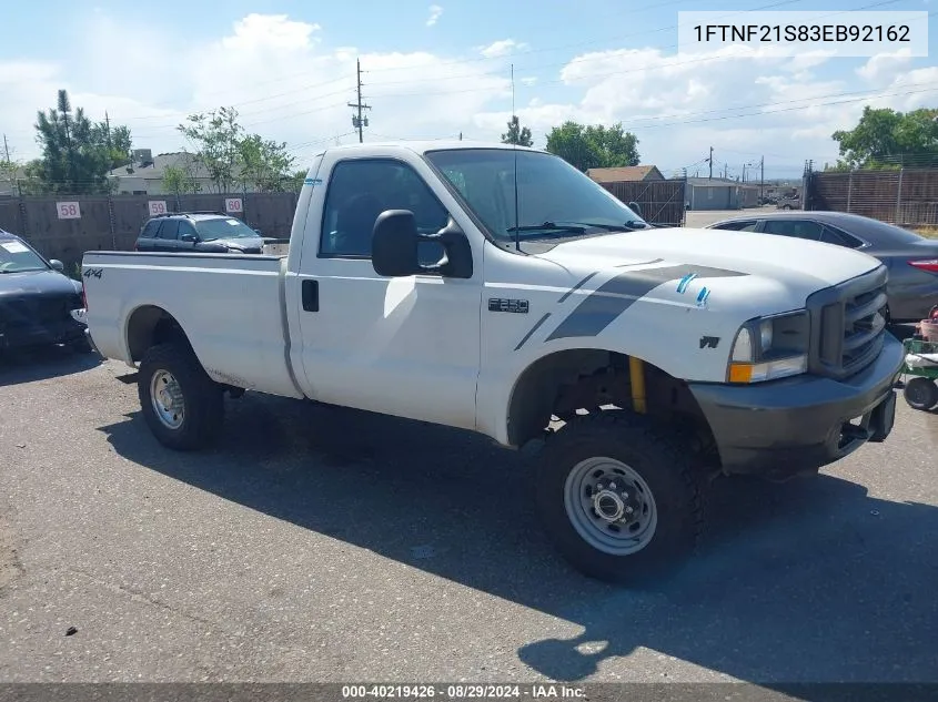 2003 Ford F-250 Xl/Xlt VIN: 1FTNF21S83EB92162 Lot: 40219426