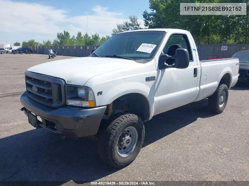 2003 Ford F-250 Xl/Xlt VIN: 1FTNF21S83EB92162 Lot: 40219426