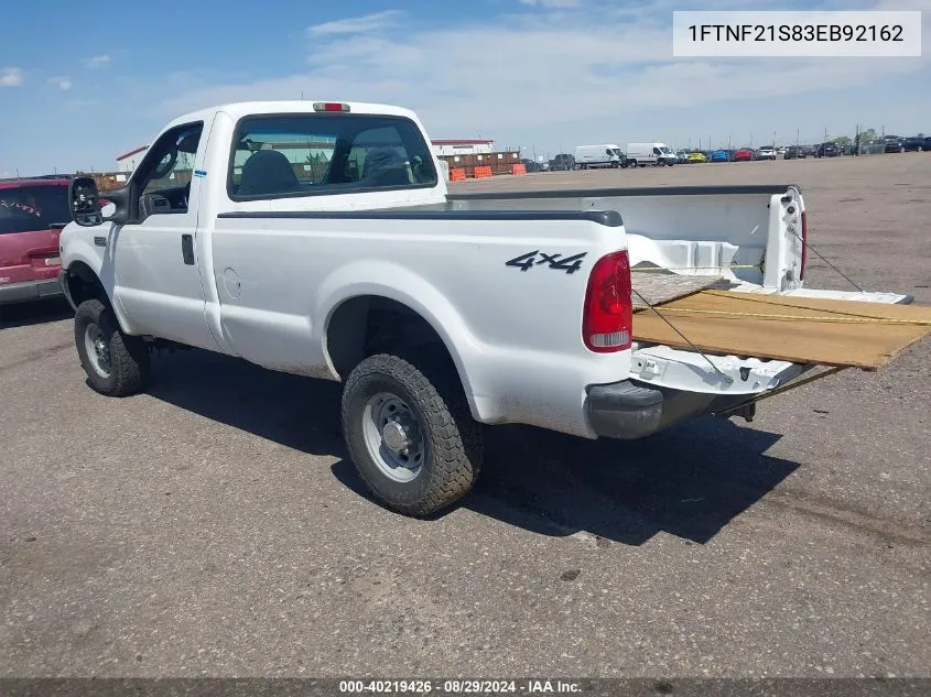 2003 Ford F-250 Xl/Xlt VIN: 1FTNF21S83EB92162 Lot: 40219426