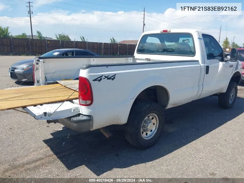 2003 Ford F-250 Xl/Xlt VIN: 1FTNF21S83EB92162 Lot: 40219426