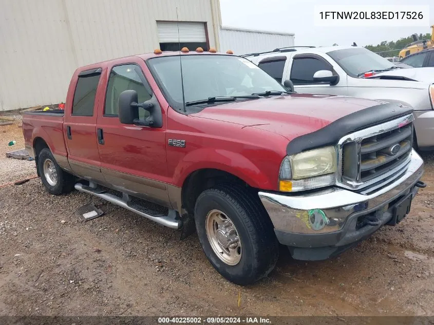 2003 Ford F-250 Lariat/Xl/Xlt VIN: 1FTNW20L83ED17526 Lot: 40225002