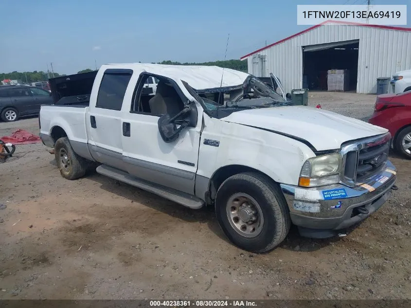 2003 Ford F-250 Lariat/Xl/Xlt VIN: 1FTNW20F13EA69419 Lot: 40238361