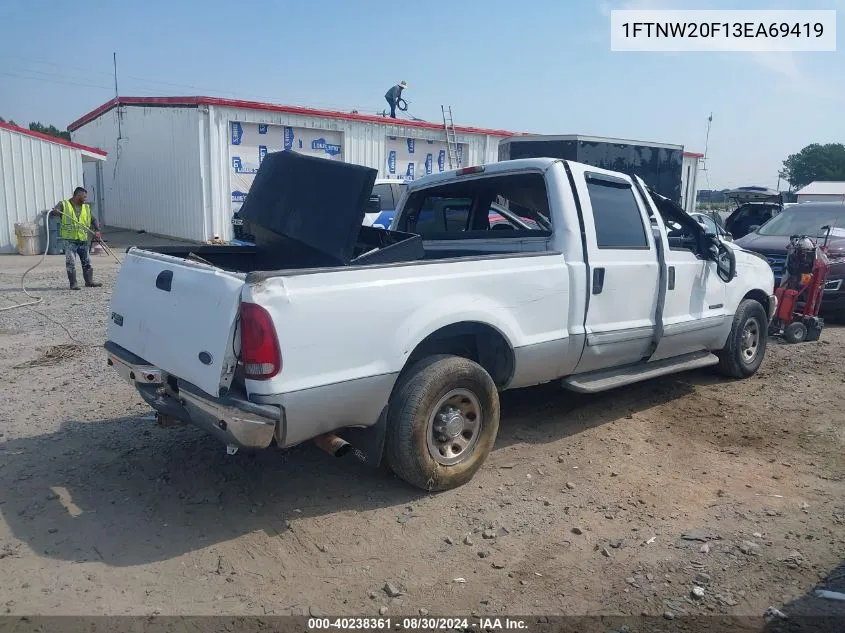 2003 Ford F-250 Lariat/Xl/Xlt VIN: 1FTNW20F13EA69419 Lot: 40238361