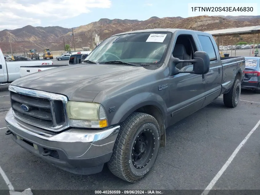 2003 Ford F-250 Lariat/Xl/Xlt VIN: 1FTNW20S43EA46830 Lot: 40250559