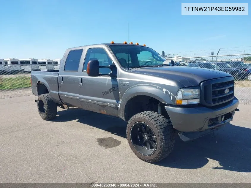 2003 Ford F-250 Lariat/Xl/Xlt VIN: 1FTNW21P43EC59982 Lot: 40263348