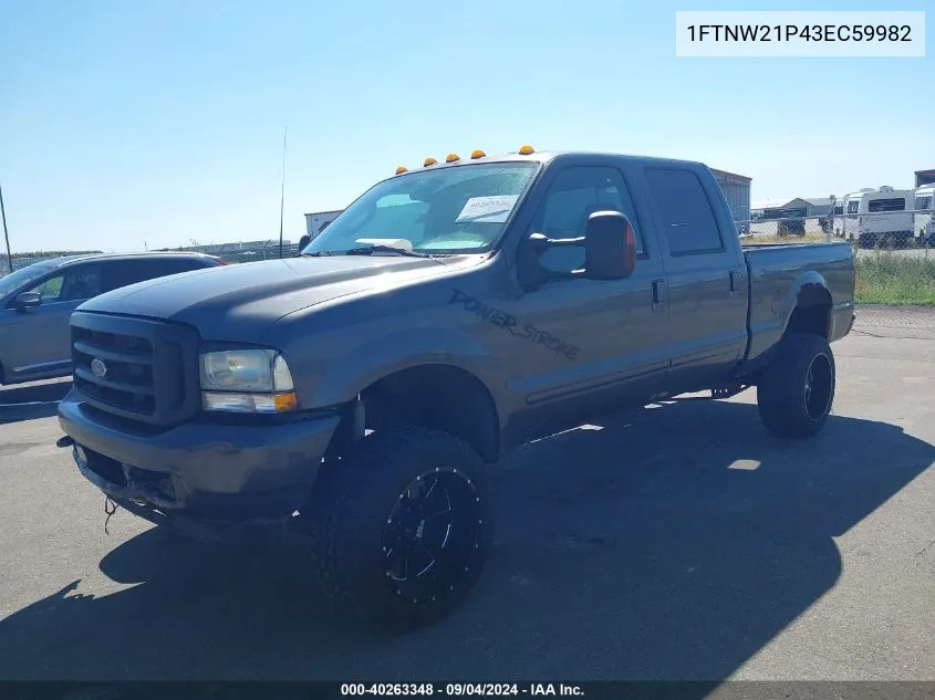 2003 Ford F-250 Lariat/Xl/Xlt VIN: 1FTNW21P43EC59982 Lot: 40263348