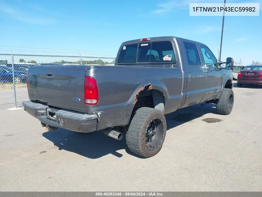 2003 Ford F-250 Lariat/Xl/Xlt VIN: 1FTNW21P43EC59982 Lot: 40263348